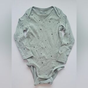 H&M Mint Green Bodysuit with Black Dots Size 12-18 Months